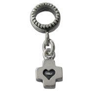 Spacer Bead with Cross and Heart