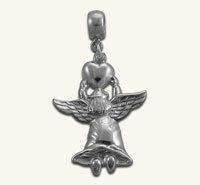 Angel Holding Heart Silver Pendant