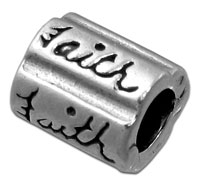 "Faith" Silver Spacer Bead