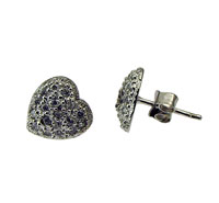 10mm Cubic Zirconia Stud Heart Earrings
