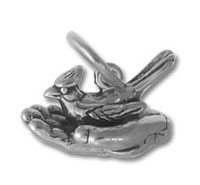 Sterling Silver Bird in Hand Charm