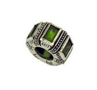 Peridot Rectanglar Cubic Zirconia Spacer Bead