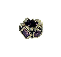 Pink Multi Color Cubic Zirconia Spacer Bead