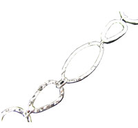 Hammered Oval, Circle and Tear Drop Chain