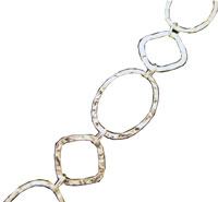 Hammered Square and Circle Chain