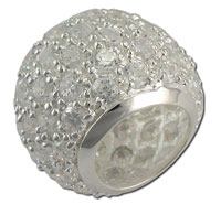 Clear CZ Silver Spacer Bead