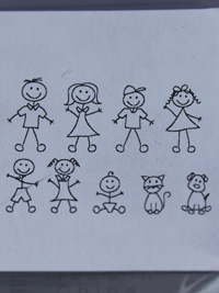 Family Stick Figure Stamp Tool Set