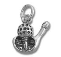 Sterling Silver Golf Club and Ball Charm