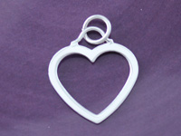Silver Medium Cutout Heart Charm