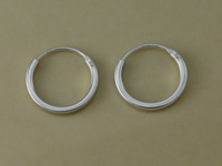 Silver 12mm Endless Hoop Earrings