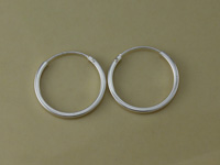 Silver 16mm Endless Hoop Earrings