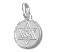Sterling Silver Shiny Round Star of David Charm