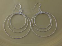 Silver Diamond Cut Hoop Earrings