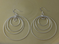 Diamond Cut/ Plain Hoop Earrings