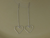 Swirly Heart Thread Earrings