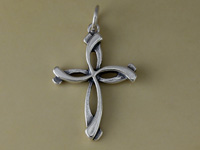 Swirly Cross Charm Pendant