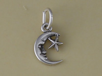 Tiny Moon and Star Charm