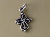 Small Heart Cross Charm