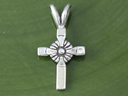 Small Sun Cross with Bail Charm