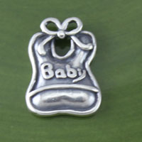 Silver Baby Bib Charm