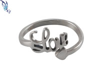 Cursive Love Heart Adjustable Ring