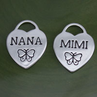 Large Nana, Mimi Heart Charms