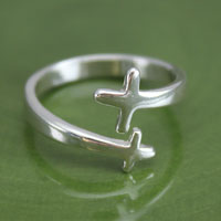 Sideways Cross Adjustable Ring