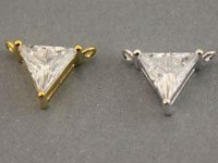 Triangle CZ Solitaire Link Connector