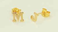 Alphabet Initial Stud Earrings