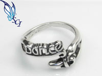 Sterling Silver Dance Adjustable Ring