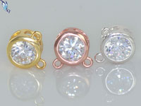 4mm CZ Solitaire Link Connector