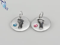 Baby Feet with Crystal Charm