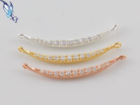 Pave Crescent Moon Connector Pendant