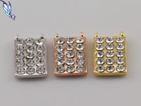 CZ Rectangular Link Connector Pendant