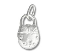 Silver Hollow Puffed Purse Charm