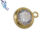 6mm Gold Filled Bezel Drop Charm
