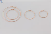 Sparkle Wire Hoop Earrings Rose Gold Filled
