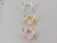 Crescent CZ Moon Earrings