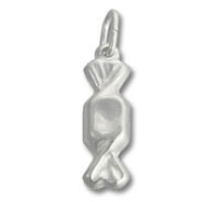 Silver Hollow Puffed Candy Charm