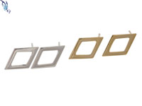 Open Diamond Shape Earrings, sterling silver, gold filled, stud earrings, post earrings