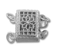 Sterling Silver Filigree Rectangular Clasp
