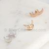 Flat moon stud earrings