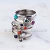 Gemstone Silver Band Ring