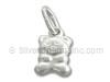 Silver Hollow Puffed Bear Charm