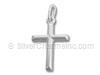 Silver Hollow Puffed Cross Charm