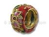 Red Cloisonne Flower Spacer Bead
