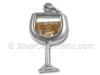 White Wine Glass and Stone Charm