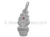 Sterling Silver Daisy Flower Pot Charm