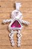 Garnet Birthstone Girl with Crystal Charm