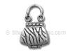 Sterling Silver Openable Zebra Stripes Purse Charm